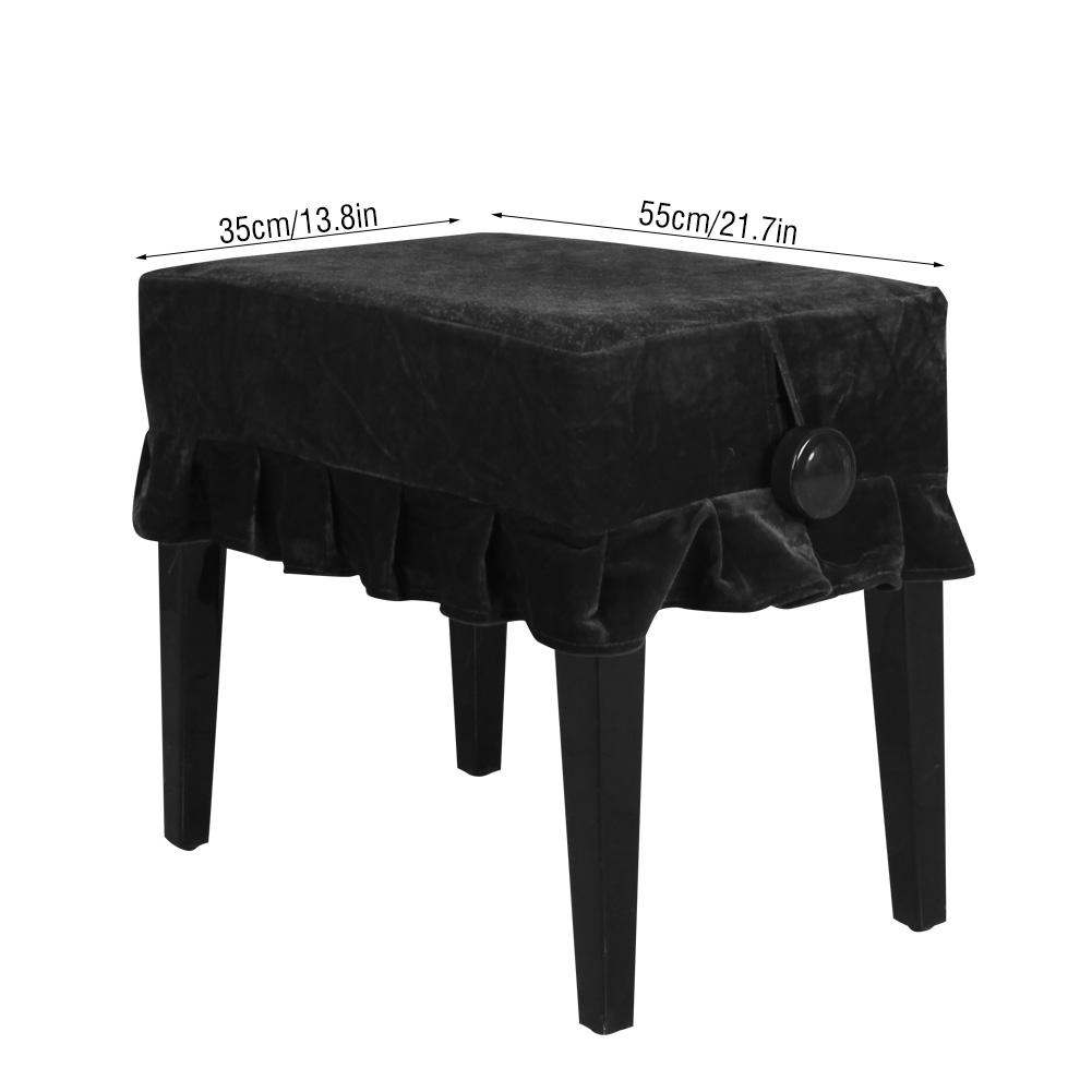 Pleuche Scaun Piano Taburet Husa Praf Instrumente Muzicale Accesorii Decorare(Negru)