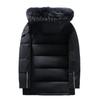 Mens Thickened Workwear Puffer Jacket With Hood Waterproof Multi-Pocket 86% White Duck Down Winter Outdoor Casual Coat