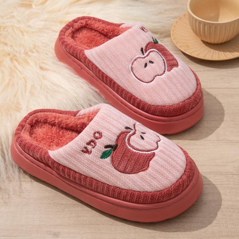 

Cotton slippers women s new products home couple velvet warm thick bottom non-slip non-smelly feet shake fast hot slippers men 38-39 is suitable for sizes 36-38 бордовий