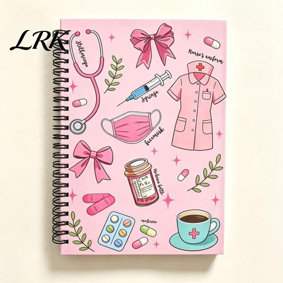 Carnet Médical Mignon Thème Carnet à Spirale, Conception à Double Couverture Papier Épais Résistant à l'Encre Carnet Cadeau Infirmière Professionnelle, Journal à Spirale pour Soins Infirmiers