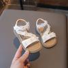 Neuer Eingang Kinder Weichsohlige Rutschfeste Strandschuhe für Mädchen, Sandalen für Mädchen, Koreanischer Stil Blumenmuster Vielseitige Offene Prinzessin Schuhe