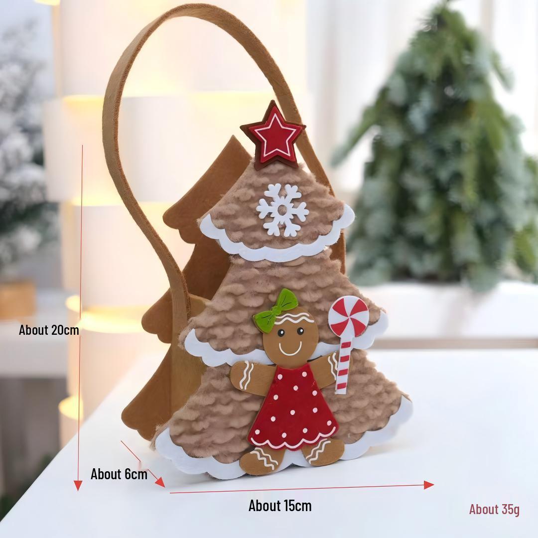 Creative Christmas Felt Gingerbread House Ornament & Handbag
