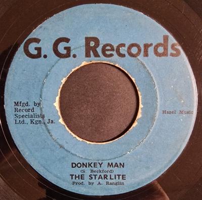 7-inch plaat STARLITES - Donkey Man geen GG's Records Jamaica Reggae, Ska & Dub Gebruikt