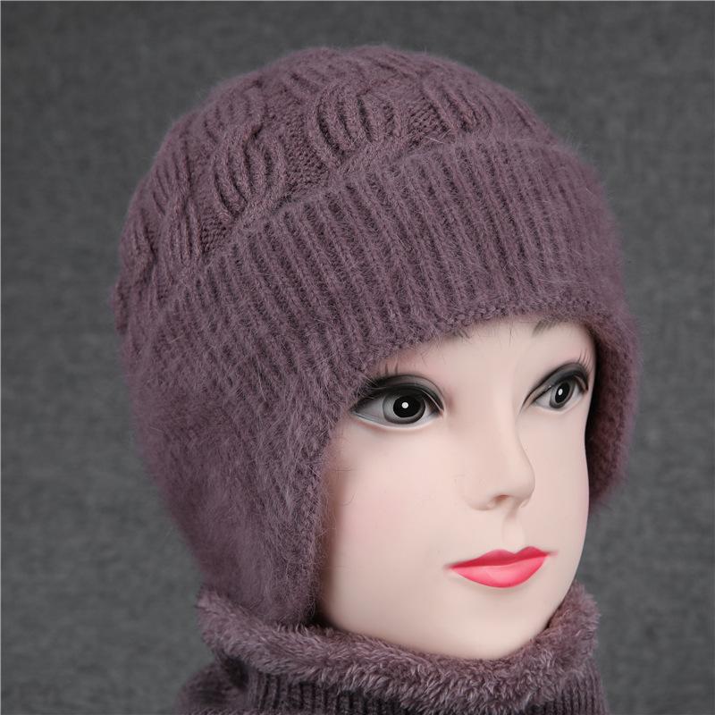 Pălărie Femei Iarnă Bunica Vârstnică Îngrămădită Groasă Caldă Protecție Urechi Pălărie Lână Iepure Mamă Vârstnică de Vârstă Mijlocie Pălărie Bumbac Rece