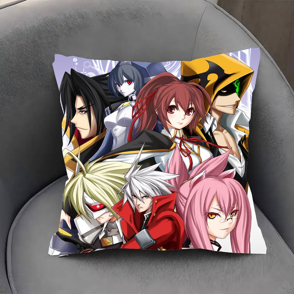 Anime Game B-BLAZBLUE Pillow Case Fashion Square Pillowcase Bedroom Sofa Room Ins Decoration Leisure