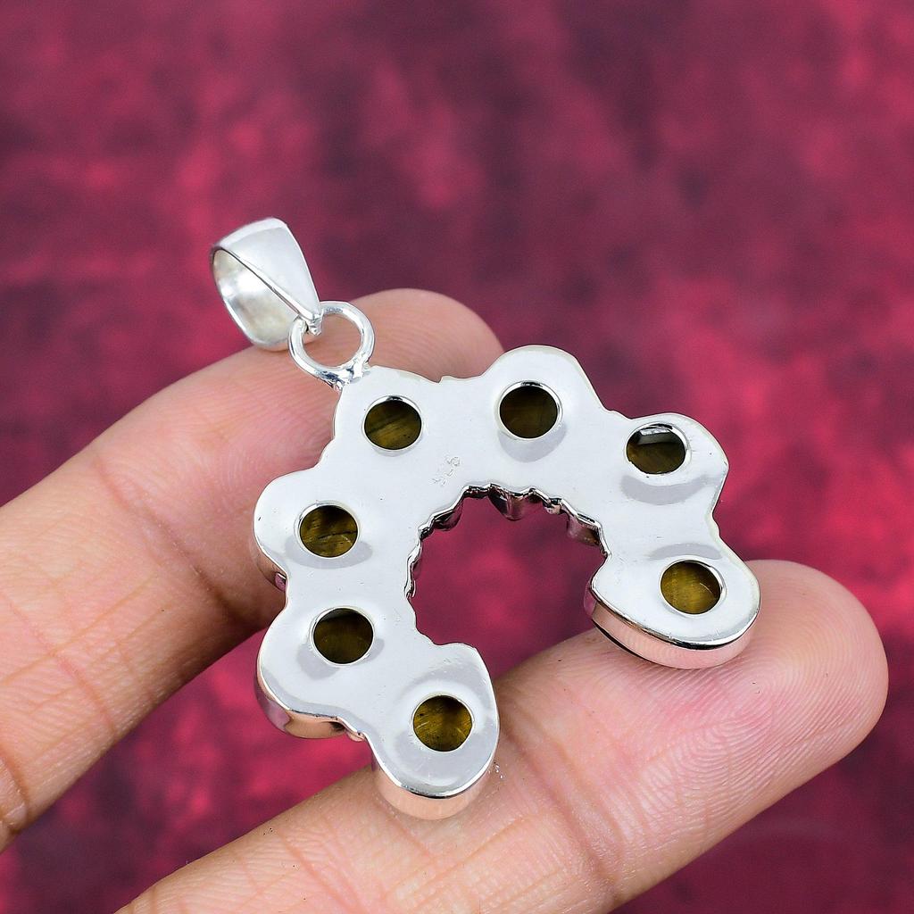 Tiger's eye Pendant Gemstone Jewelry, 925 Solid Sterling Silver Pendant, Handmade Jewelry Birthstone Pendant, Gift For Him