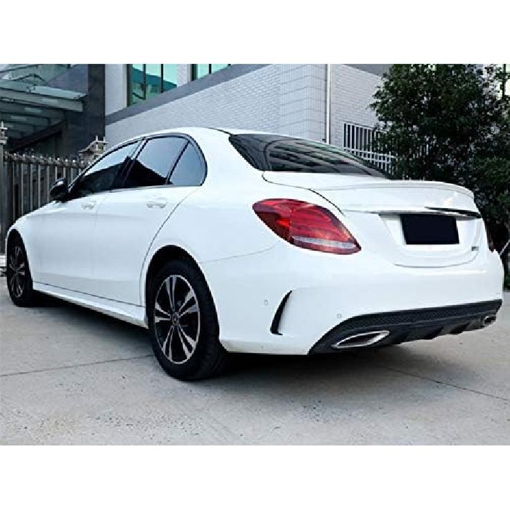 Black Rear Bumper Spoiler Air Vent Outlet Trim Cover 2pcs for Mercedes-Benz C Class W205 C43 C63 AMG 2014-2018
