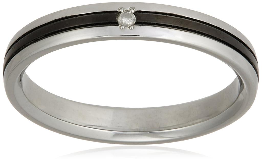 Bloom Stainless Steel Diamond Pair Rings and Stainless Steel Japanese Size 13 (Men's Women's) (Surgical 316L) 0191-0529-0018-0013,