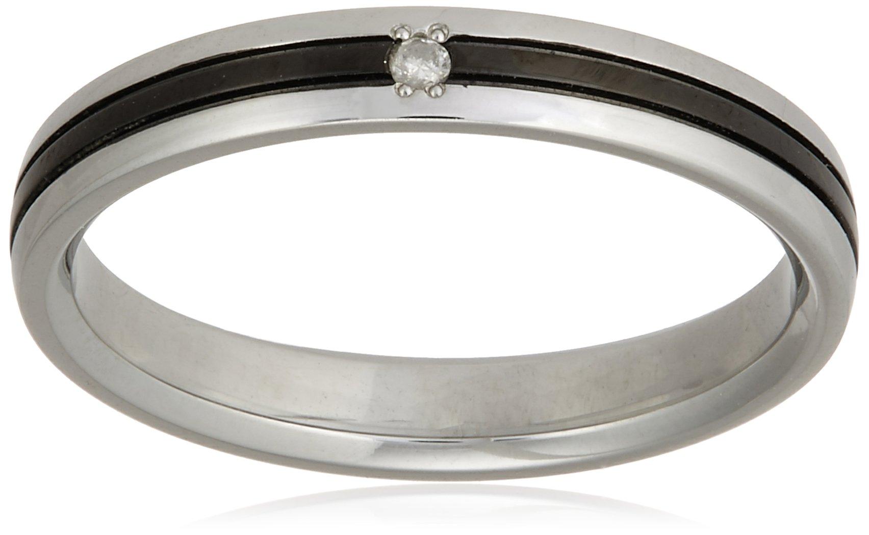 

Bloom Stainless Steel Diamond Pair Rings and Stainless Steel Japanese Size 13 (Men s Women s) (Surgical 316L) 0191-0529-0018-0013, чёрный