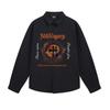 Mens Gothic Streetwear Long Sleeve Loose Fit Cotton Shirt With Cross Print Collar Design