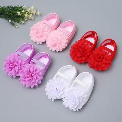 Scarpe da Principessa Basse per Bambina Scarpe di Raso con Fiori per Neonata Suola Morbida Scarpe per Bambini Primi Passi