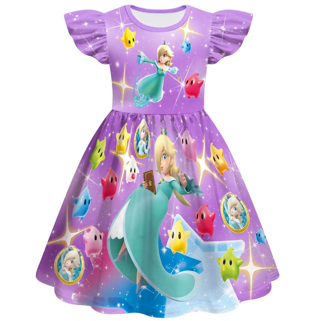 83122 Kids Girls Princess Rosalina Print A Line Dress 100cm фиолетовый
