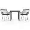 3157866 vidaXL Ensemble de salle à manger de jardin 3 pcs Noir Résine tressée
