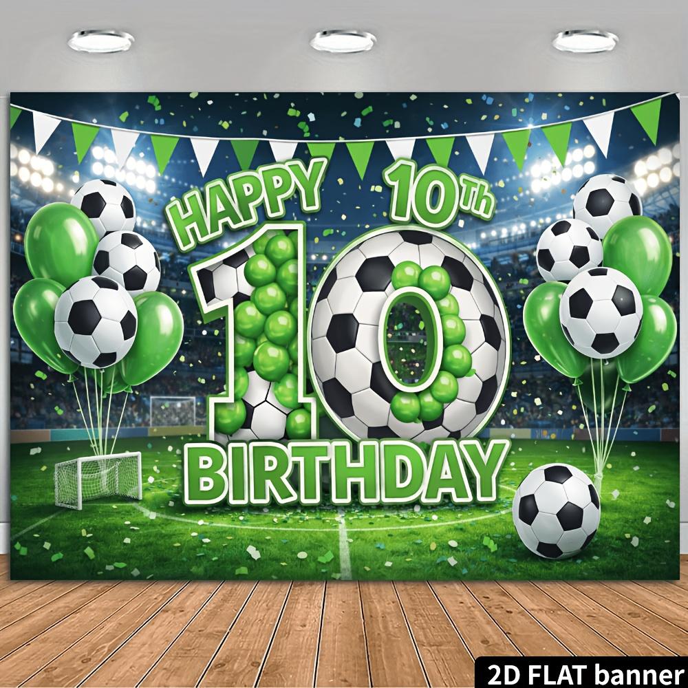 2D Plane 1 Piece - 10-year-old Football-themed Birthday Party Background Fabric - Football Field Lighting Scene
