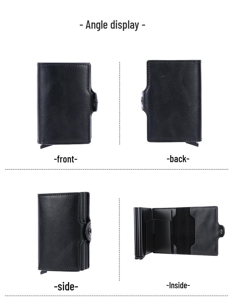 Porta-Cartões Pop-Up Automático de Liga de Alumínio de Camada Dupla - Carteira Estojo de Metal para ID e Cartões de Crédito