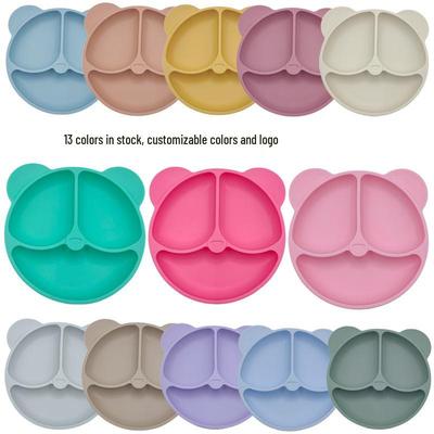 Silikon Björnöron 3-Fack Sugplatta för Barn