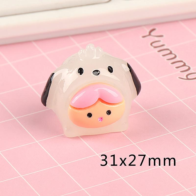 Cartoon Luminous Duck Resin Cabochon Miniature Dollhouse Accessories Diy Scrapbook Craft Christmas Decorations For Home