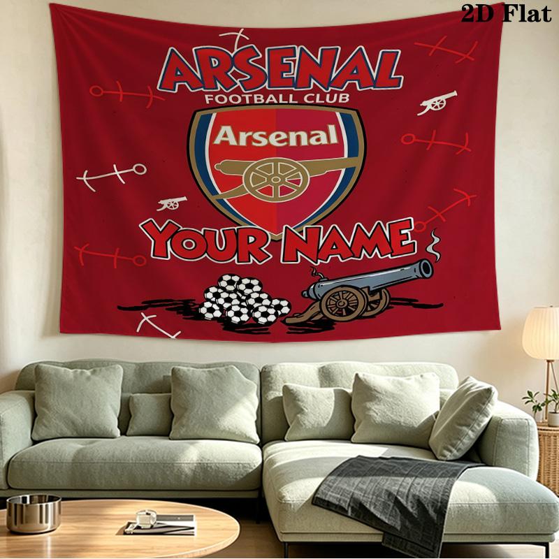 Custom Name Arsenal Printed Tapestry – Wall Hanging for Bedrooms, Dorms, and Home Decor