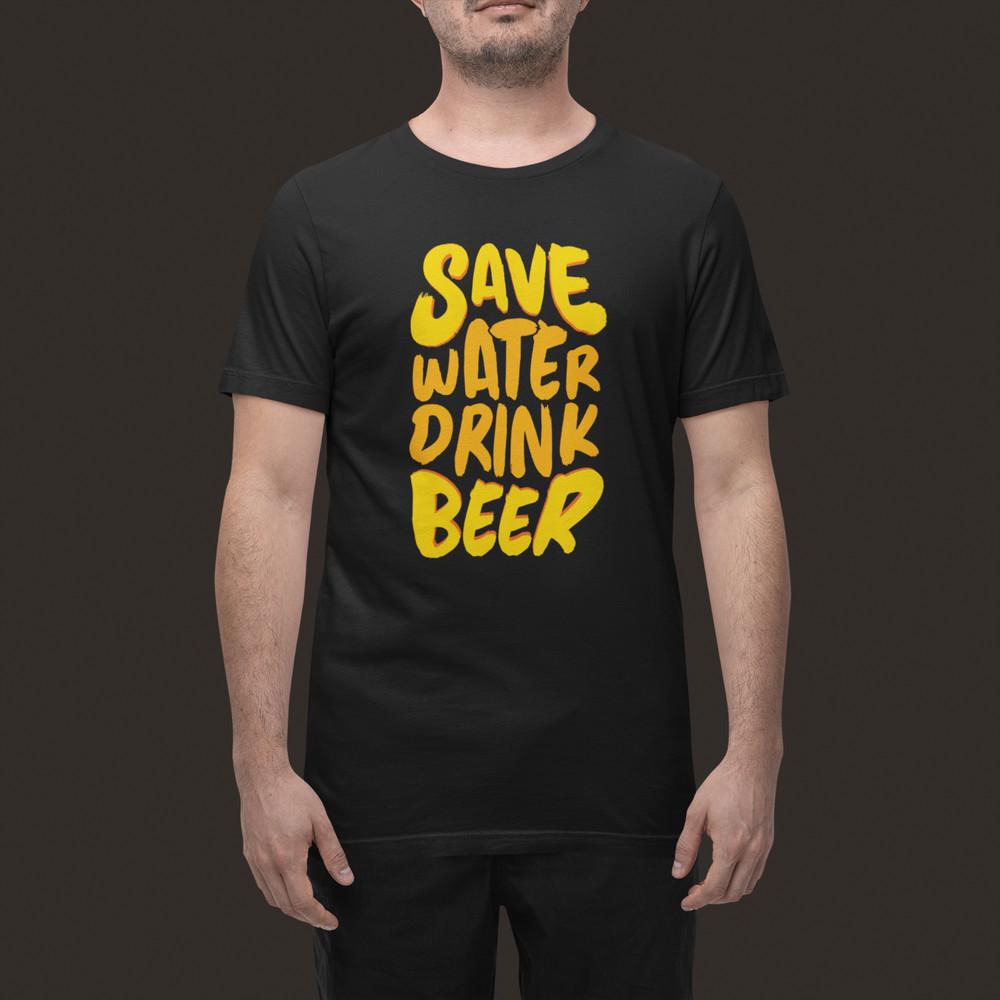 Save Water Drink Beer T-Shirt Funny Drinking Graphic Tee Beer Lover Gift Shirt