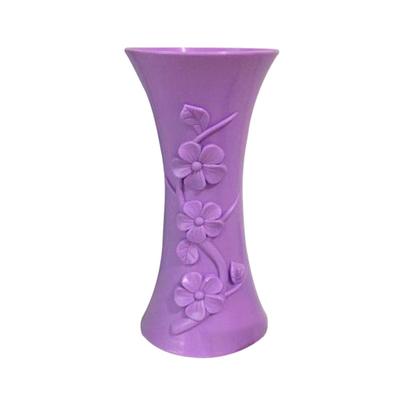 Plastic Embossment Vase Home Office Flower Arrangement Pot Container Table Decor