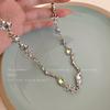 Fashion Shiny Star Necklace for Women Y2K Crystal Zircon Cross Pendant Necklaces Girls Antique Silver Color Clavicle Chain