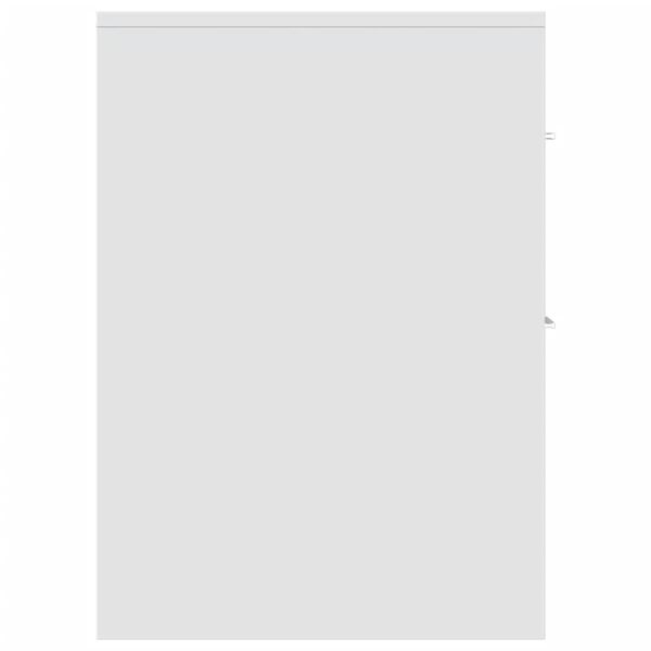 Narrow Wheeled Bathroom Cabinet, Bathroom Corner Storage Cabinet, White Engineered Wood