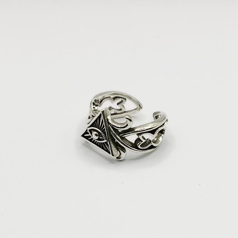 Adjustable Open Eye Ring In Vintage Style Plated Geometric Design Unisex Fashion Jewelry