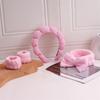 Solid Color Cloud Hair Band Set 4pcs Spa Headband and Wristband with Sponge Makeup Fashionable Hair Accessories