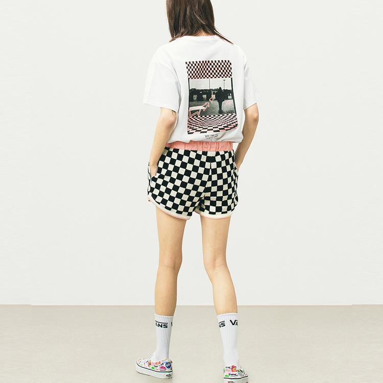 Vans Letter Print American Vintage Crew Neck Short Sleeve T-Shirt Women T-Shirts White VN0A5F1TWHT