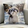 1 Capa De Almofada Decorativa  Lindo Shih Tzu Em Padr?o De
