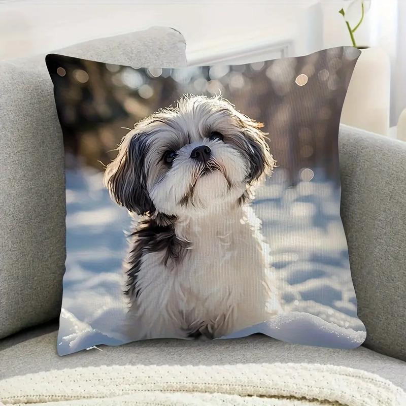 1 Capa De Almofada Decorativa Lindo Shih Tzu Em Padr?o De S разноцветный