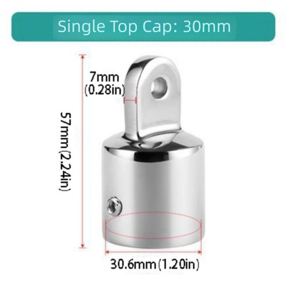 316 Stainless Steel Deck Hinge Slide Cap 22mm Pipe Canopy Tube End External Eye End Yacht Canopy