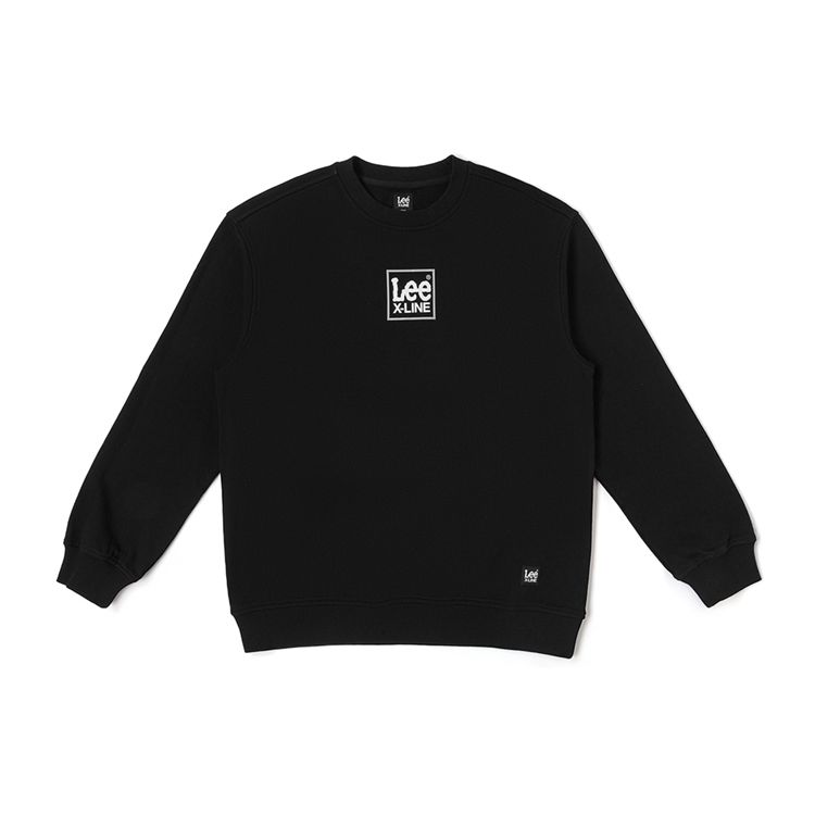 Lee Xline Series FW23 Comfortable Round Neck Logo Print Trendy Sweatshirt Men Sweatshirt Black LMT007094204177K11000