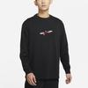 Jordan Embroidered Letter Print Breathable Sports Round Neck American Retro Long Sleeve T-Shirt Men Tops Black DH8963-010