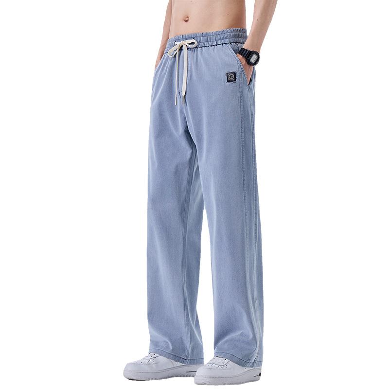 Jeans for Boys with Loose Drapes, Cool and Pure Straight Trousers In Summer