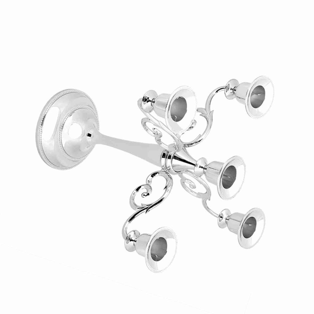 5 Arms Vintage Candlestick Metal Crafts Candle Holder Stand Wedding Party Home Decor Silver