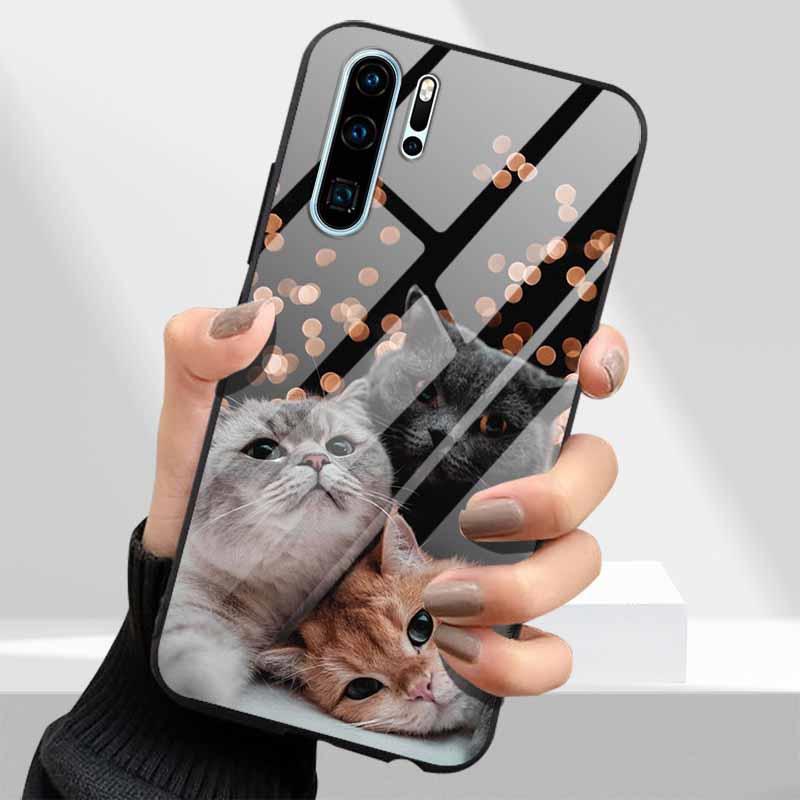 Tempered Glass Phone Cases for Huawei P30 Pro P20 P 30 P40 Lite P50 P60 Pro P30Lite P 20 60 Cover Hard PC Back Coque Shell Capa