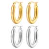 Stainless Steel Minimalist Round Hoop Earrings for Women