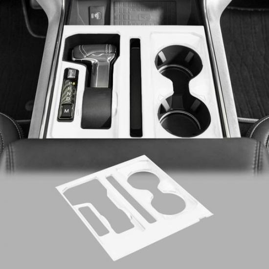 Interior Gear Shift Level Cup Holder Panel Trim Cover For Ford F150 + White