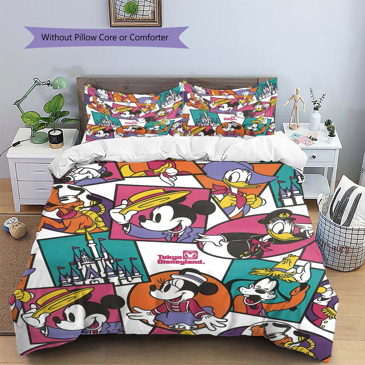 

Retro Ink-wash Style Minnie Mouse Themed Print Bedding Set Warm and Comfortable The Perfect Choice for Decorating Child Bedroom 135x200cm