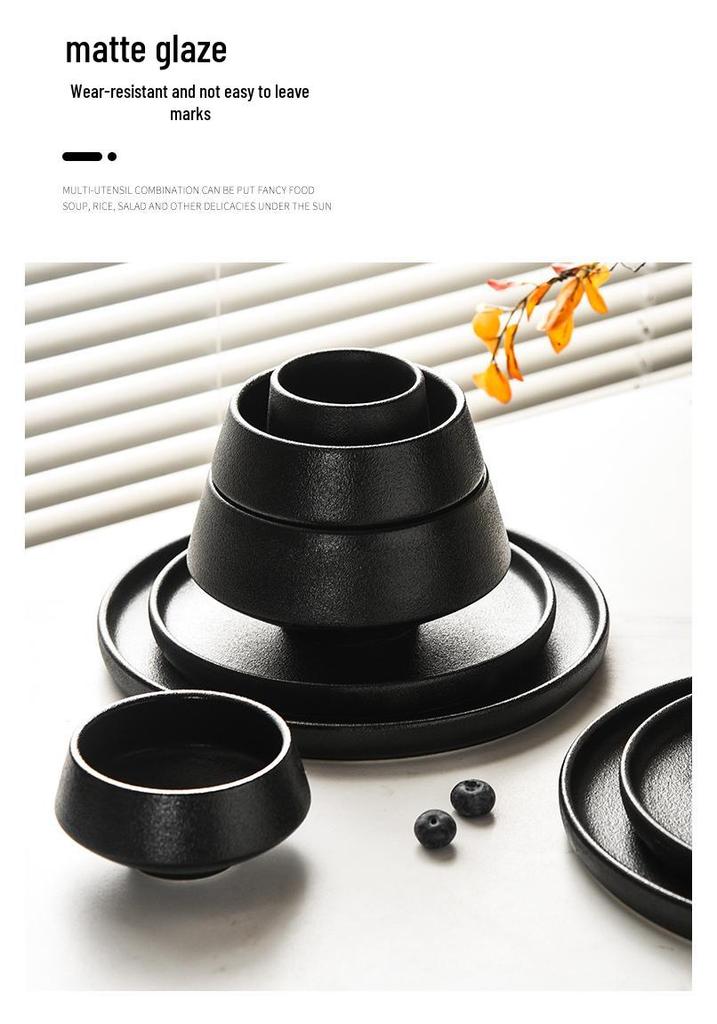 Clearance Retro Japanese Ceramic Bowl: Deep Rice, Soup, Salad, or Incense Cup for Hotel Catering or Entryway Decor