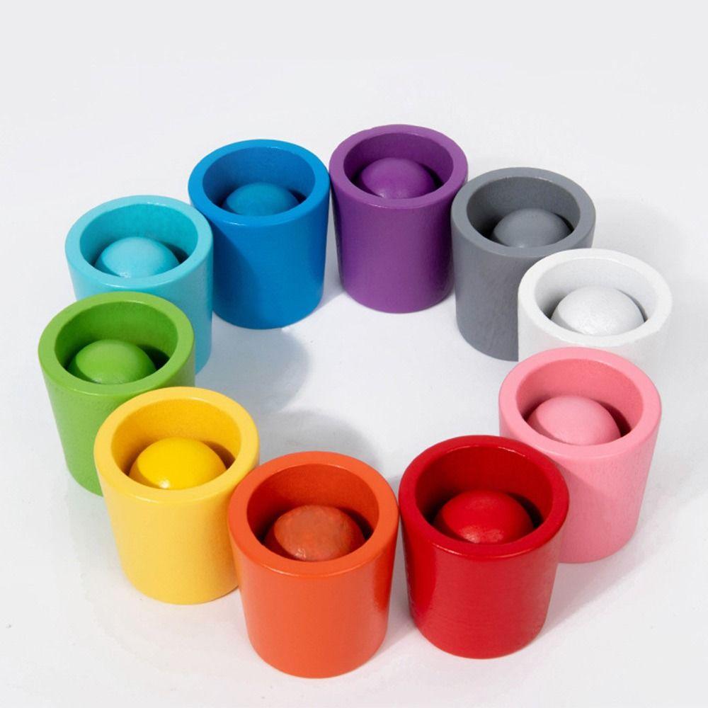 Multicolor Color Cups Matching Game Color Matching Sorting Cognition Game Education Toy  For Kids