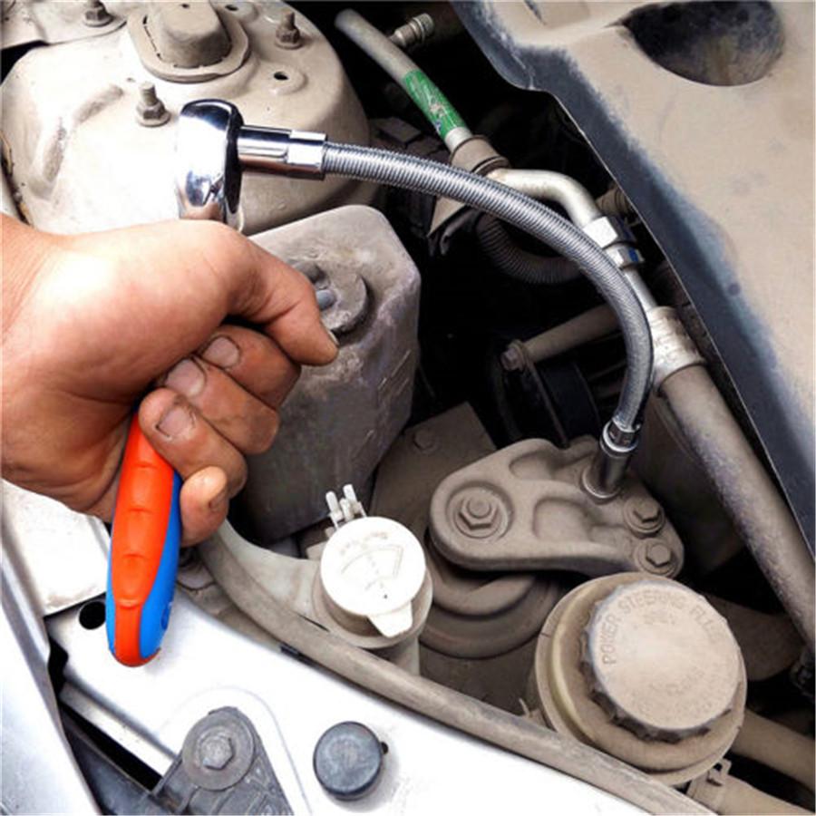 3pcs Flexible Socket Extension Bar Ratchet Wrench Repair Tool 1/4"3/8"1/2''