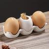 1set Creative Egg Shaped Toothpick Holder, Ceramic Salt Pepper Shaker Set, Cute Egg Design Rattle Unique Kitchen Gadget, Home Decor Gift