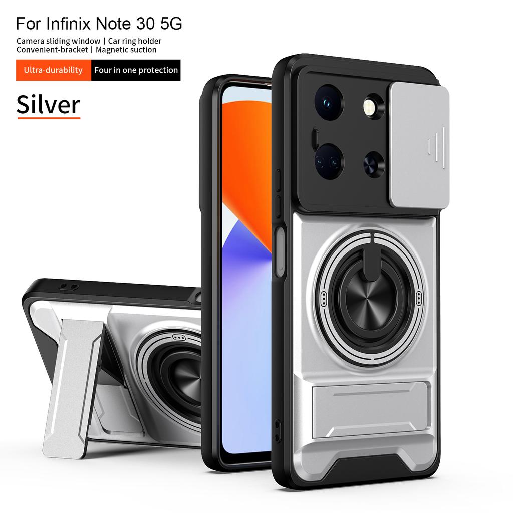 For Infinix NOTE 30 Case Infinix Note 30 5G 4G Cover Magsafe Magnetic Fold Holder Military Armor Camera Protection Cover