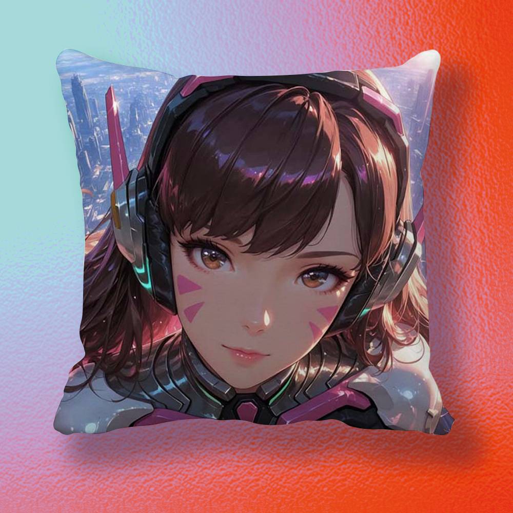 Pop Game OOverwatch Doublesided printed pillow cover Solid color minimalist pillowcase fits all bedroom styles