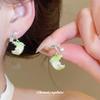 Fairy tale paradise~ summer zircon dripping oil apple stud earrings dopamine sweet wind earrings unique design earrings