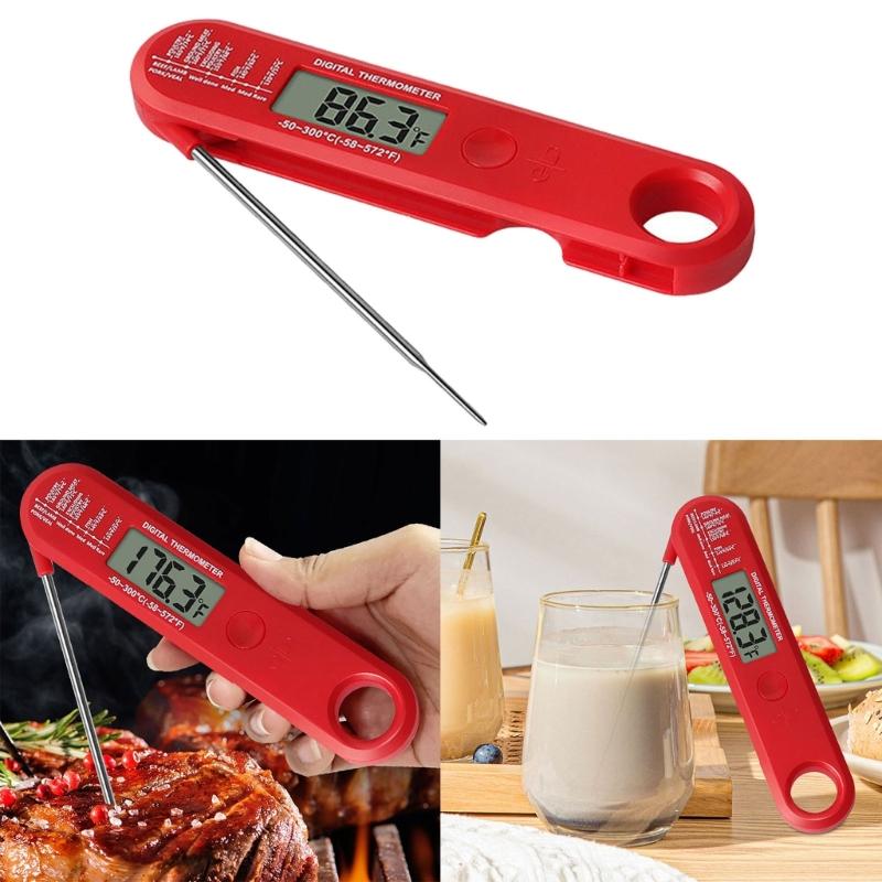 Wasserdichtes Digitales Sofortlese-Fleischthermometer mit Klappsonde zum Kochen von Lebensmitteln, Süßigkeiten, BBQ-Grills und mehr