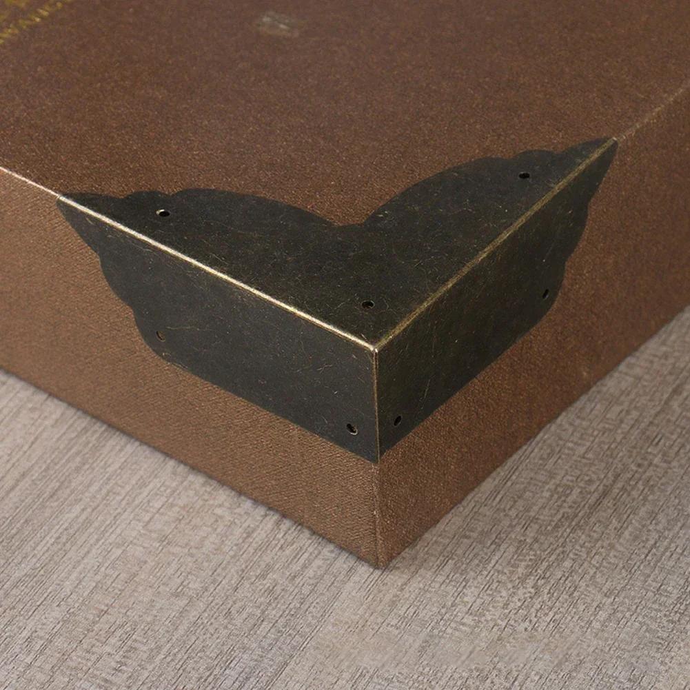 4pcs Corner Guard Antique Wrapped Corners Decorative Jewelry Chest Wine Gift Box Wooden Case  Furniture Corner Protector Cover