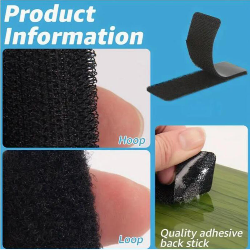Self-adhesive Tape Adhesive Backed Punch Tape Rounded Corner Velcro Hook and Loop Sub-buckle Hook and Loop Tape
